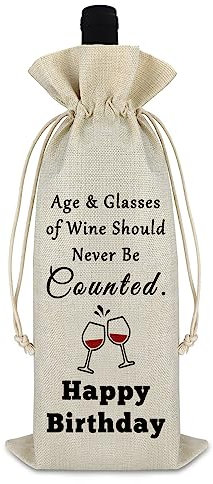 Divertenti sacchetti di vino di compleanno regalo di compleanno per donne uomini decorazioni per feste di compleanno con coulisse borsa da vino amicizia regalo di buon compleanno per amici colleghi