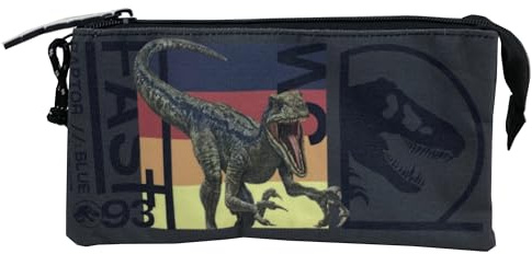CYPBRANDS Unisex Kinder Jurassic World Roar Dreifach Federmäppchen allentasche, bunt