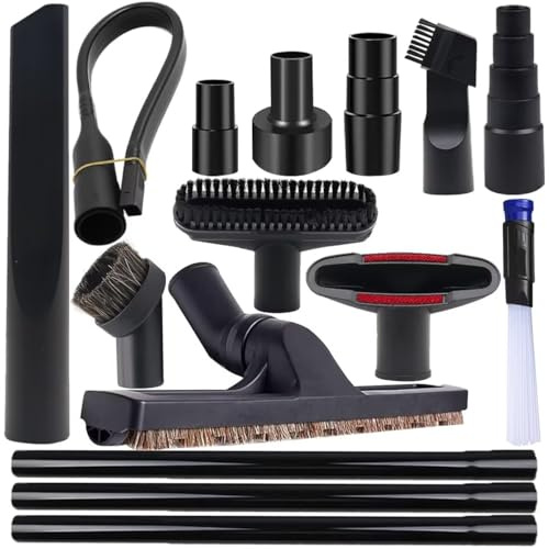 IN VACUUM 15 Pcs Universal Vacuum Attachments & Brushes for Shop Vac Accessories - 2 1/2 to 1 1/4 Hose Adapter for Shop Vac, 1 7/8 to 1 Vacuum Hose Adapter, 1 1/4 Shop Vacuum Cleaner Attachments