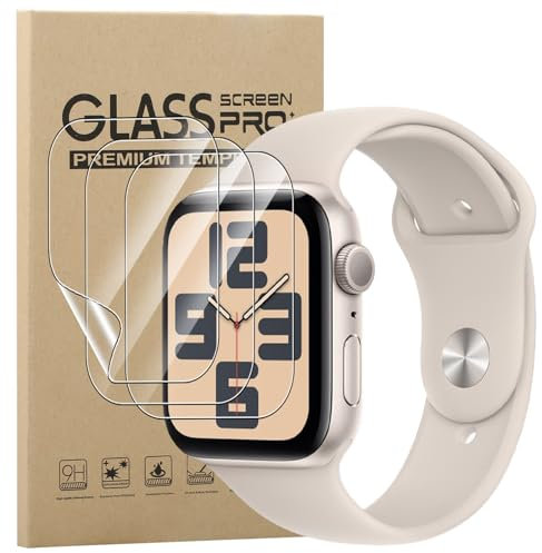 KZIOACSH Screen Protector for Apple Watch SE 2 Gen 2023 40mm, 3 Pack Soft TPU Screen Protector HD Clear Scratchproof Bubble Free Case Friendly Protective Film Touch Sensitive Hydrogel Film Cover