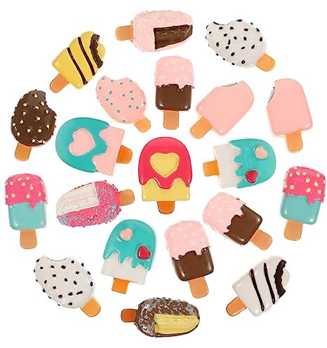 EXCEART 20st Eis Aus Harz Harzverzierung Butterscotch-bonbons Basteln Sie Süßigkeitenperlen Eis Perle Nagelkunst Selber Machen Eisperlen Schleifenperlen Selber Machen Schmuck Anhänger