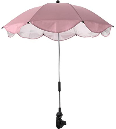 Harilla Sombrilla para Cochecito de bebé, protección Solar Ajustable para sillas de Playa y gradas, Rosa, Individual