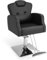 COSTWAY Friseurstuhl mit Kopfstütze, Rückenlehne und Hydraulikpumpe, Salonstuhl höhenverstellbar, Friseursessel 360° Drehung, Bedienungsstuhl belastbar bis 150kg