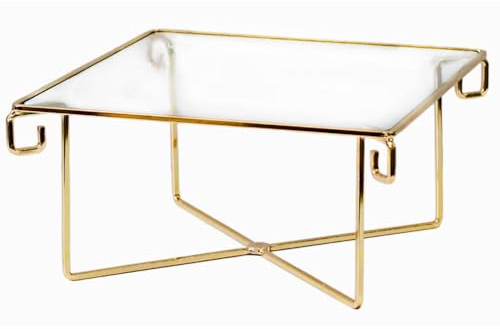 Zelda Bomboniere Etagere aus Glas, goldfarben, 30 x 30 x 15 cm, Dekoration für Hochzeiten