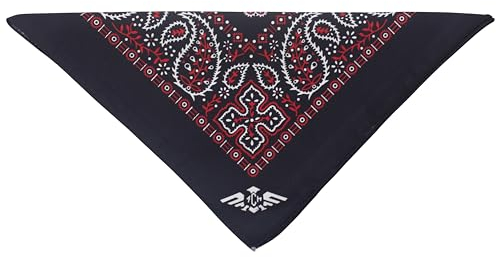 fashionchimp Bandana aus 100% Baumwolle, Premium-Qualität, Nicki-Halstuch für Damen und Herren, 50x50cm (Schwarz-Rot) BAN19