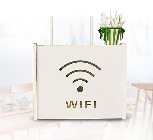 MYIESAXL Router-Box, WLAN-Regalbox, WLAN-Aufbewahrungsbox zur Abdeckung des Routers, kabellose Router-Aufbewahrungsbox, Kabel-Router-Aufbewahrungsbox (A24 x 8,5 x 20 cm), Wärmeableitung, Belüftung