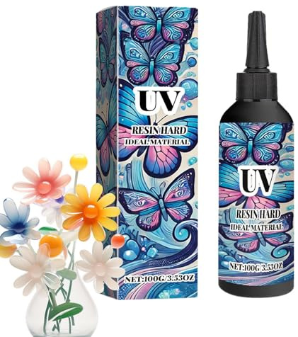 UV-Harzkleber, klares UV-Harz hart | Schnell aushärtendes UV-Harz für die Schmuckherstellung | Schnell aushärtender Schmuckherstellung, 100 g Harzkleber, UV-härtender Epoxidkleber, schnelle
