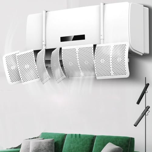 Air Conditioner Air Guide Plate, 8-leaf Adjustable Air Guide Plate, Anti-direct Cold Air Outlet Baffle, Wall-mounted Air Conditioner Outlet Baffle(carbon filter)