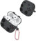 Quintrost Carcasa de Silicona para Apple Airpods 4, Diseño Clásico de Consola de Juego Funda de Silicona con Mosquetón Case [Carga inalámbrica], Cover Compatible con Airpods 4 2024 - Gris