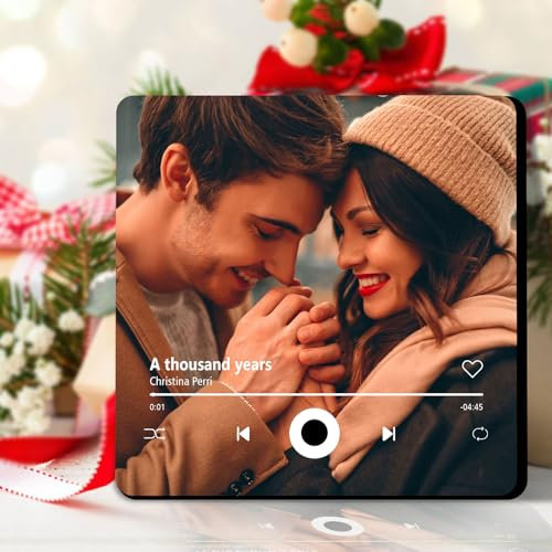 Custom Music Fridge Magnet Album Fridge Sticker Spotify Plaque Magnet Player with Photo Song Christmas Valentine's Day Personalized Gifts for Couples Music Lovers (Style04)