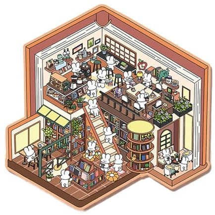 Hausaufkleber, Große 3D Hausszenenaufkleber, wiederverwendbare Aufkleber für Zuhause, Cartoon-Miniatur-Szenen-Aufkleber Für Kinder Erwachsene, Aufkleber Kleine Räume