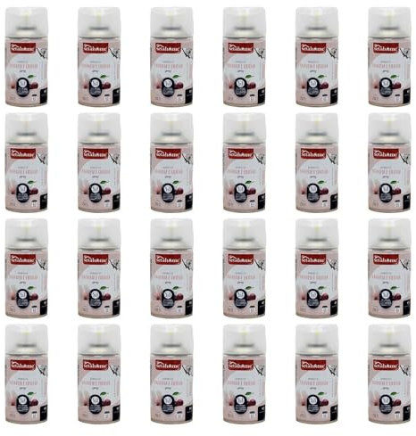 BURI Lufterfrischer Magnolia und Cilie Duft | 24er Pack Aromatischer Raumduft passend für alle automatischen Duftspender, Sprühgeräte, Maschinen, Erfrischendes Aroma und Duftintensität