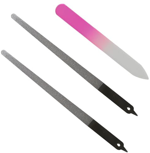 3 Pieces Diamond Deb Nail File, Small and Portable Metal Nail Files for Women with Double-Sided Gravel Sharp Pointed Tip for Manicure, Pedicure