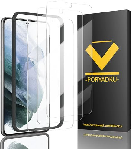 3 Pièces Verre Trempé Pour Samsung galaxy S21, et 1 Cadre d'Installation, Déverrouillage par empreinte digitale, Dureté 9H, Anti-Rayures, Sans Bulles, 3D-Coverage, HD Verre