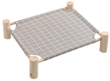 Aboiled Cat and Dog Hammock Bed Wooden Cat Hammock Elevated Cooling Bed Detachable Portable Indoor Outdoor Pet Bed Suitable C