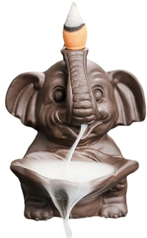 Brûleur d'encens Cascade, brûleur d'encens en céramique - Brûleur d’encens Mignon de Cascade d’éléphant | à Reflux de Statue d'éléphant, Accessoires de méditation pour la décoration d