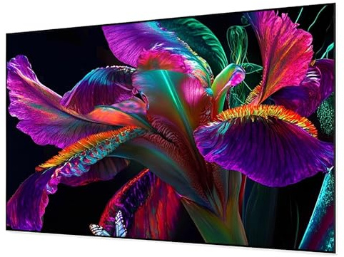 60/72/84/92 Zoll Beamer Leinwand mit Dünnem Rahmen, 4K Ultra HD Projektor Leinwand mit Festem Rahmen, 16:9 Active 3D für Heimkino, Präsentationen(72in)