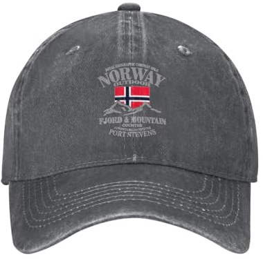 DLERFLOVR Norwegen-Logo Baseballmütze Vintage Patriotische Flagge Basecap Kappe 100% Baumwoll Kappe, Verstellbar Atmungsaktiv Baseballcap Draußen Sportlicher Kappen Hüte