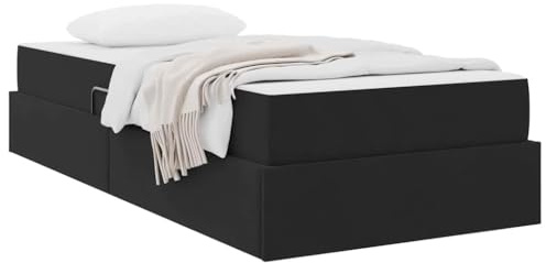 vidaXL Aufbewahrungsbett mit Matratze Schwarz 90 x 200 cm Samt