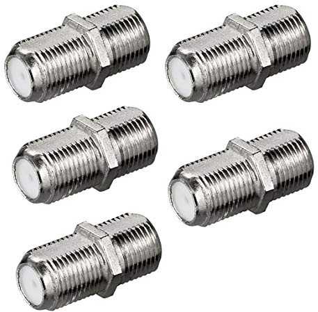 5X SAT F-Verbinder | Kabel Verlängerung | F-Buchse > F-Buchse | TV Adapter Koax Verbinder Kupplung 2X F-Buchse | F-Adapter für Antennenkabel Satellitenkabel Koaxialkabel | 5 Stück