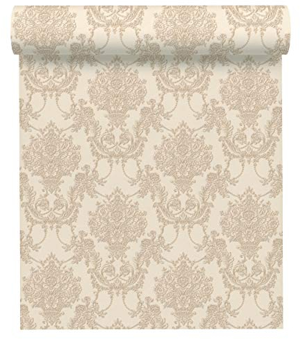 A.S. Création Vliestapete Chateau 5 Tapete mit Ornamenten barock 10,05 m x 0,53 m beige creme Made in Germany 344921 34492-1