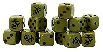 Warlord Games, US Marine Corps D6 Bolt Action (16) Dice