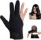 Heat Resistant Gloves for Hair Styling,Beautyshow Professional Heat Resistant Protection Gloves for Hair Styling Curling Wand Flat Iron Unisex Anti-hot Insulation Three Finger Glove (Black)