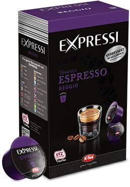 K-Fee Lounge Expressi Espresso Reggio Kaffeekapseln, 96 Kapseln, kompatibel mit Teekanne Lounge Kaffee- und Teemaschine
