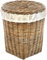 Kobolo Wäschebehälter KUBU, 48x53 cm, grau, Rattan, stilvoller Wäschesammler, Wäschetonne für Schlafzimmer, Kinderzimmer oder Flur, natürlich & nachhaltig