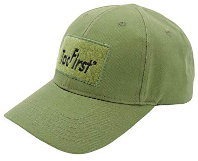 TacFirst Twill Baseball Cap 100% Baumwolle Sportswear Basecap, BW, Outdoor, Jagd mit Klett-Flächen (Tac Oliv)