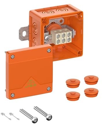 Spelsberg WKE 2-3 x 4² Brandschutzdose, Abzweigkasten, Funktionserhalt E30-E90, IP66, orange, 100 x 100 x 70 mm
