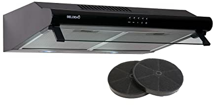 BELDEKO - Hotte Casquette/Visière 60 cm NOIR 240 m3/h 2 Filtres à charbon