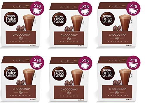 Nestlé Nescafé Dolce Gusto Capsule Chococino Cocoa Selection Lot de 6 capsules de chocolat avec vanille et mousse de lait crémeuse