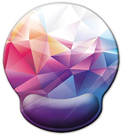 Jahosin Mouse Pad with Wrist Support Rest, Geometry Ergonomic Wrist rest, Comfortable Memory Foam anti-skidding Wrist Pad for Computer and Office (25x23 geometry)