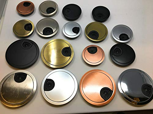 Kabeldurchlass Kabeldose Kabeldurchführung Kabel Auslass 50/55/60/80mm Metall (55, Edelstahl gebürstet)