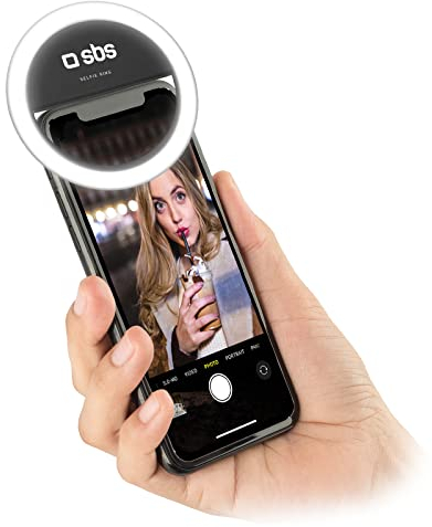 Anillo LED Universal para Smartphone, luz Flash con Ajuste de Intensidad para TikTok, Youtube, Instagram, Selfies, vídeo y transmisión Directa, Cable de Carga USB Incluido