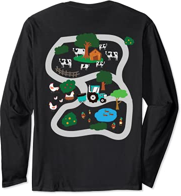 Spielteppich Auto Massage - Spielstraße Dorf Track Langarmshirt