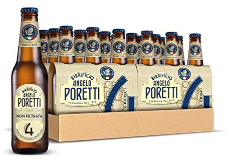 Birrificio Angelo Poretti Birra 4 Luppoli, Non Filtrata, Bottiglia, Volume 33cl, 24 Pezzi