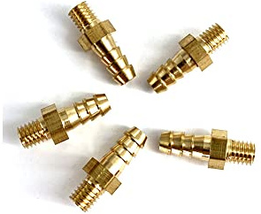 5pcs metrische männliche Gewinde zum Schlauch Barb Od Messing Stachelrohranpassungskoppler,M8x1.25 to 8mm