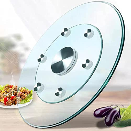 YILEFU Plateau Tournant De Service en Verre Plateau Tournant Commercial en Verre Trempé À Rotation Libre À 360 Degrés Plateau Verre Rond pour Cuisine,Table À Manger,Hôtel,Restaurant,Thick12mm-120cm