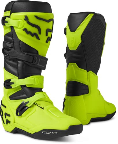 FOX RACING Stivali Comp Unisex,Giallo Fluo,8