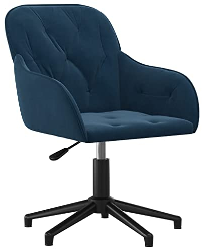 vidaXL Bürostuhl Drehbar Höhenverstellbar Chefsessel Drehstuhl Bürosessel Schreibtischstuhl Computerstuhl Gamingstuhl Büromöbel Blau Samt