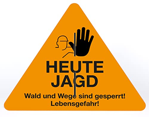 AllesKlaro® - Warnschild Aufsteller - Heute Jagd - Geld - Dreieck - freistehend aufstellbar - stabile 4mm Alu Verbundplatte (50x40cm)