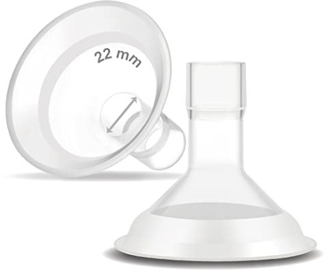 Maymom MyFit Comfy Series 22 mm Zweiteilige Brustwarze kompatibel mit Medela Milchpumpen; Kompatibel mit MaxFlow Flex Anschluss; 2 Stück