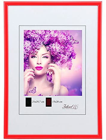 IDEAL TREND New Lifestyle Kunststoff Bilderrahmen Kunststoffrahmen Bildhalter Bildträger: Farbe: Rot | Format: 50x60