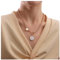 Dervivea Goldmünze Scheibe Choker Halskette Boho Perlmutter Halskette Runde Muschel Anhänger Halskette Kandare Kette Toggle Halskette Schmuck Für Frauen Und Mädchen