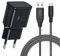 Chargeur USB avec Câble de Charge en Nylon Câble de Charge Rapide USB C 2M pour Samsung Galaxy S23,S22,S21,S20 FE,S10,S9,S8 Plus,A54,A53,A52,A52S,A51,A50,A34,A33,A20,A20e,A14,A13,Z Flip4,Z Fold3