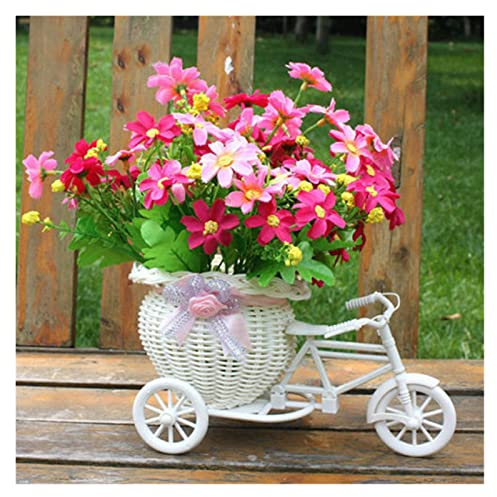 SUNESA Blumentopf Pflanztopf Fahrrad dekorative Blume Korb Kunststoff weiß Dreirad Bike Design Blume Korb lagerung Party Dekoration Toten Pflanzkübel