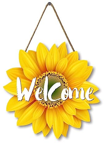 Ymaotrade Panneau en bois personnalisé avec nom de famille, date de bienvenue Panneau de porte de jardin Panneau Hello Summer Panneau pour porte d'entrée, décoration murale de jardin