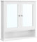 VASAGLE Bathroom Cabinet with Mirror, Wall Cabinet with 2 Mirrored Doors and Open Compartment, Adjustable Shelf, Wall-Mounted, 15 x 65 x 75 cm, White LHC012W01